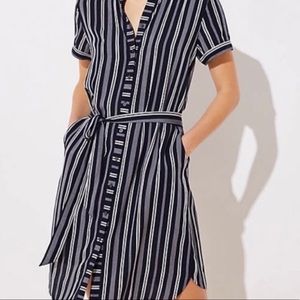NWT Navy Striped Shirt Dress from LOFT